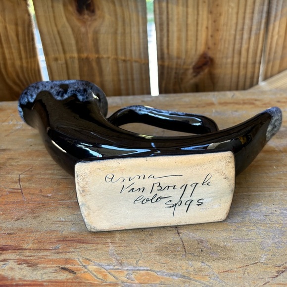 Vintage Anna Van Briggle Drip Glaze Horn Shape Cornucopia...